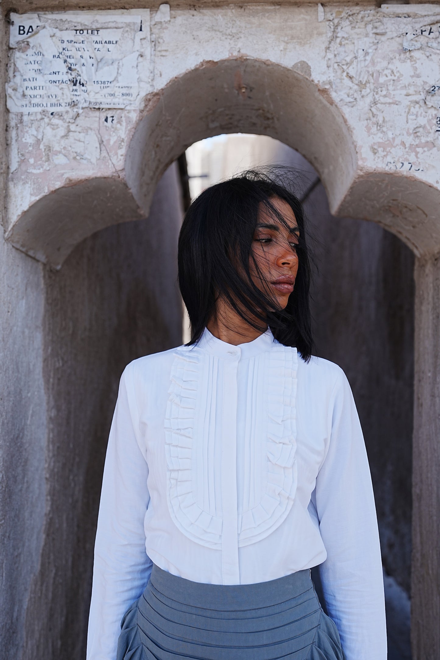 Ruffle Shirt - Offwhite