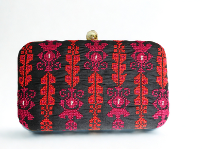 Hand Stitched Zahrat Silk Clutch