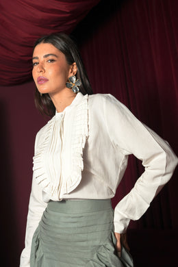 Ruffle Shirt - Offwhite