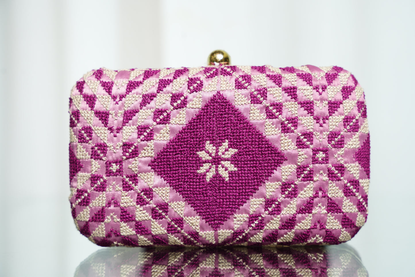 Tuline Silk Clutch - Fuchsia Pink