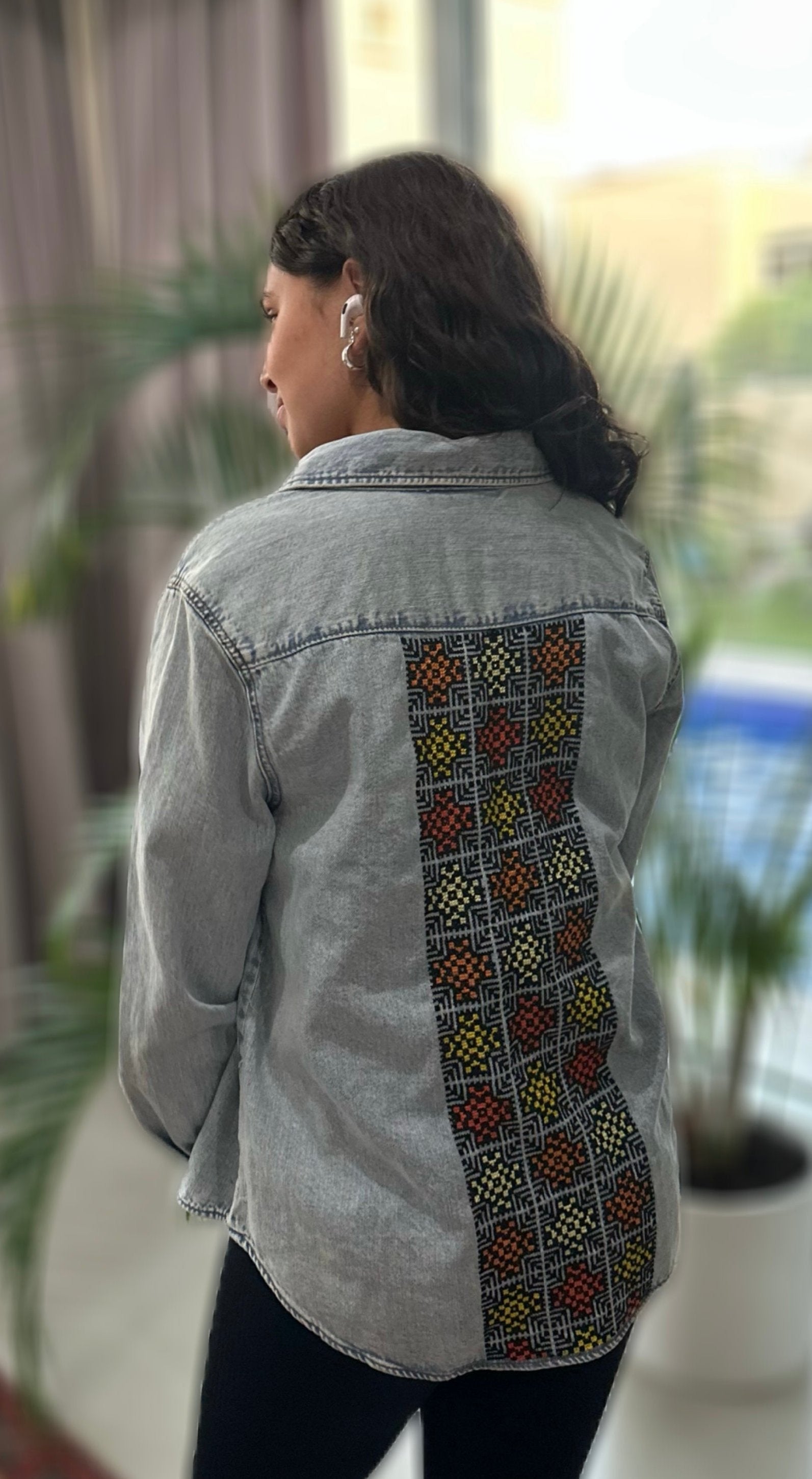 Embroidered Denim Shirt