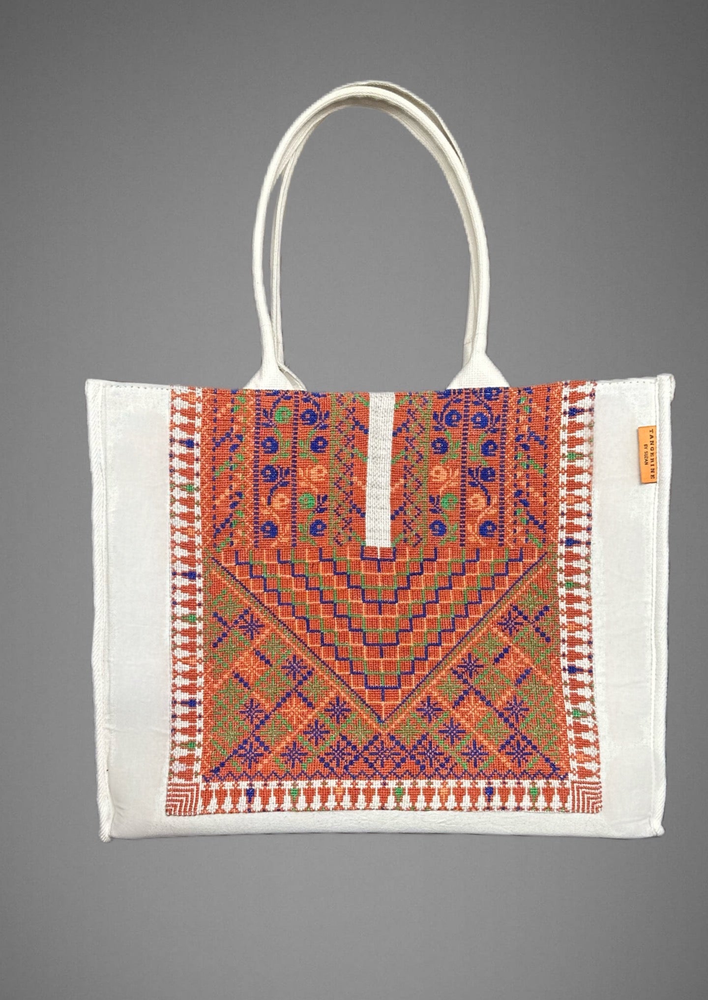 Handmade emroidered tote bag - Yaffa Chest Panel