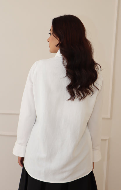 Beaded Collar Shirt & Emroidered Tie