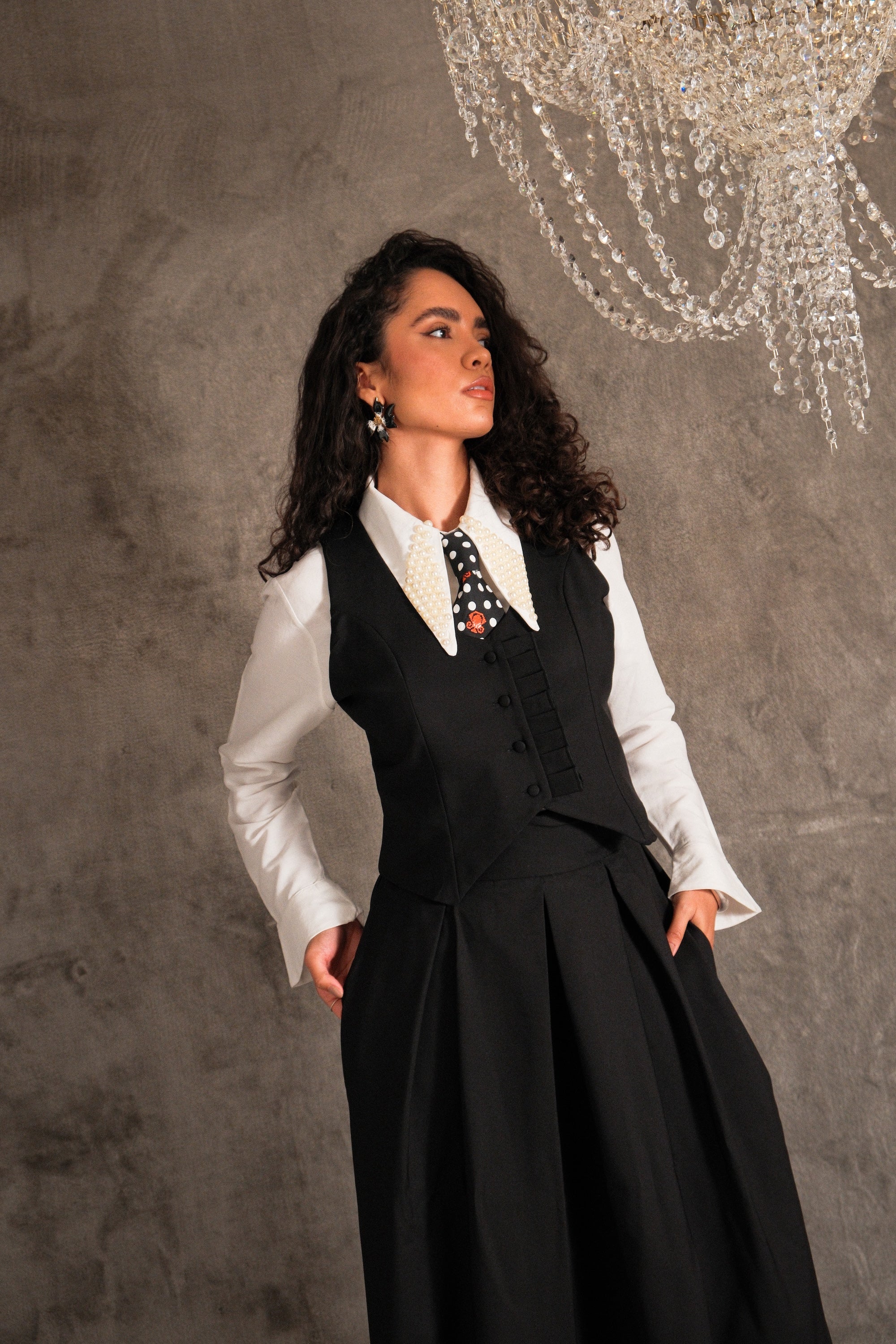 Ruffled Vest – Tangerine by Suzan